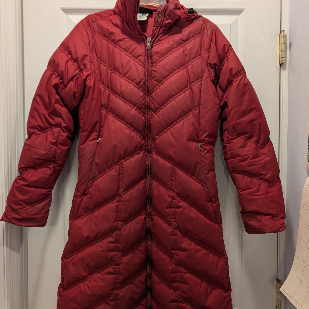 Women's Red Quilted Down Coat